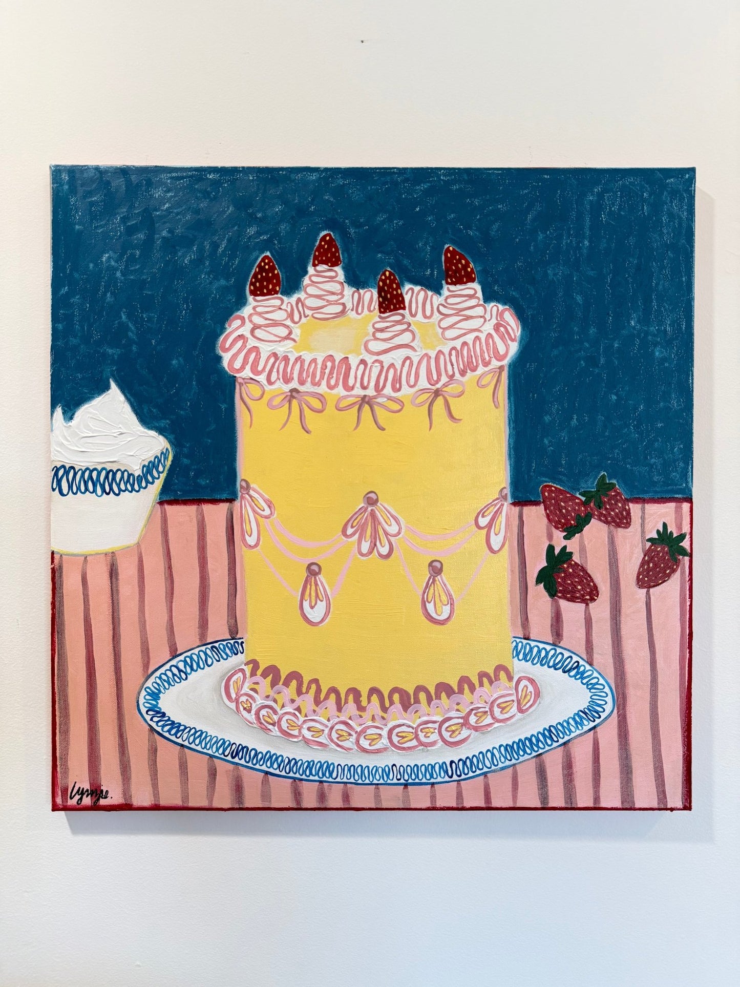 Freshly Picked – Original Acrylic and Oil Painting on Canvas by Lynzie Bremner (35x35cm) - Lynzie Bremner, Artist