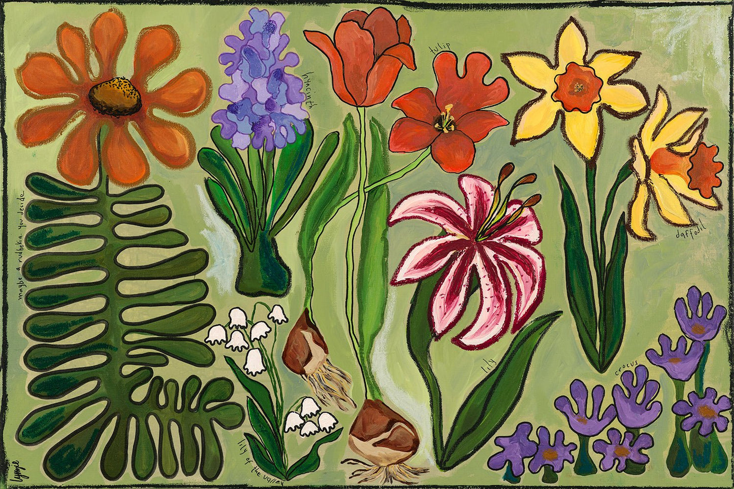 Maybe a Rudbeckia – Original Acrylic Painting on Canvas by Lynzie Bremner (60x90cm) - Lynzie Bremner, Artist