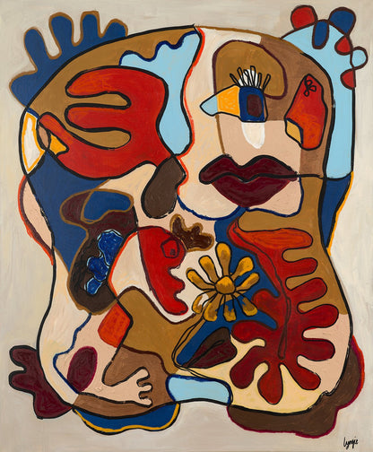 Doom Scrolling — Original Acrylic & Oil on Canvas by Lynzie Bremner (120 x 100 cm) - Lynzie Bremner, Artist