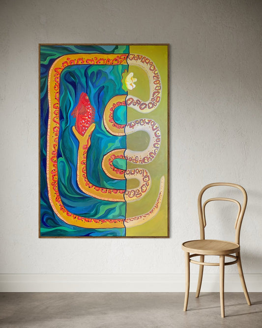 Bottom Feeder – Original Acrylic and Oil Painting on Canvas by Lynzie Bremner (150x100cm) - Lynzie Bremner, Artist