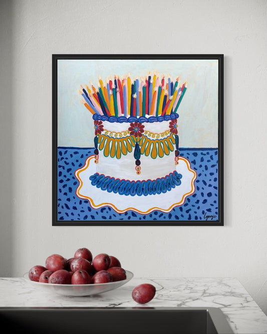 Centenarian – Original Acrylic and Oil Painting on Canvas by Lynzie Bremner (35x35cm) - Lynzie Bremner, Artist