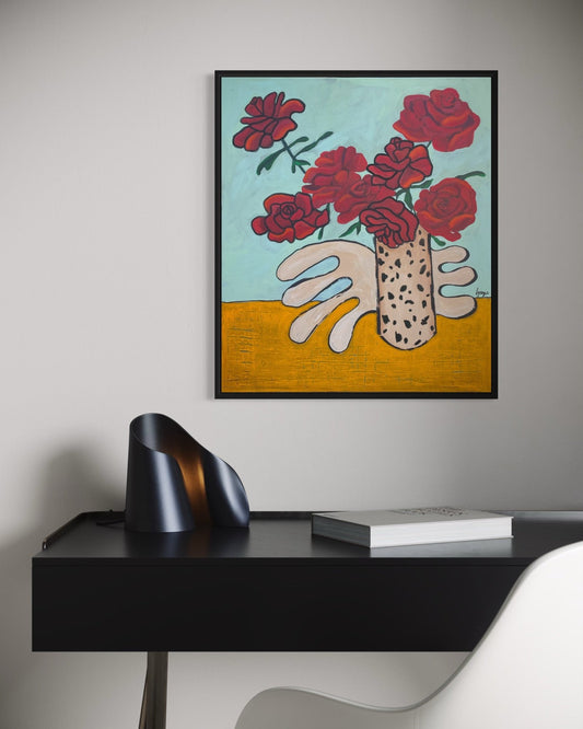 Cruella Deville – Original Acrylic and Oil Painting on Canvas by Lynzie Bremner (90x90cm) - Lynzie Bremner, Artist