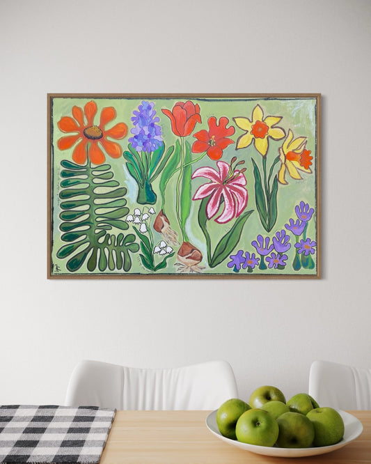 Maybe a Rudbeckia – Original Acrylic Painting on Canvas by Lynzie Bremner (60x90cm) - Lynzie Bremner, Artist